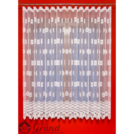 Firana Żakardowa kółka kwadraty 130 cm