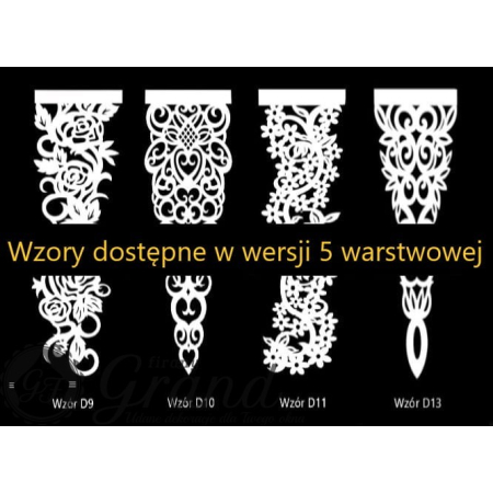 Ażur zwis pion wstawka 3 warstwy 120 cm * 35 cm
