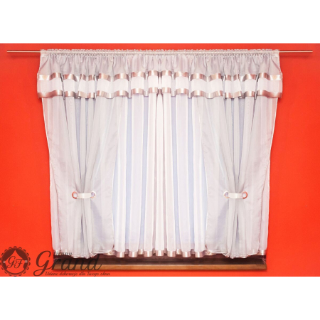 Firanka gotowa z lambrekinem grafit 150 cm