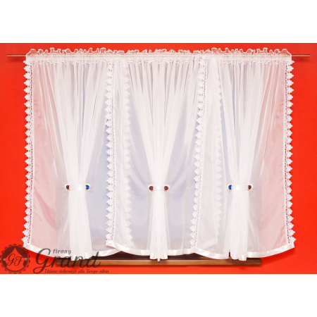 Firanka gotowa z gipiurą  150 cm na karnisz 200 - 400 cm