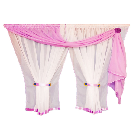 Firanka gotowa z szarfą fiolet prawa 150 cm