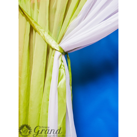Firanka gotowa zielono - biały 150 cm