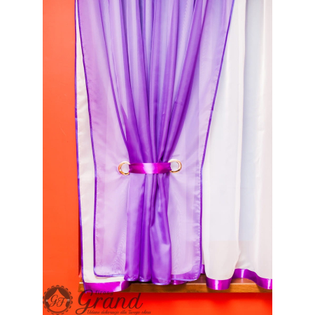 Firanka gotowa z lambrekinem 150 cm fiolet