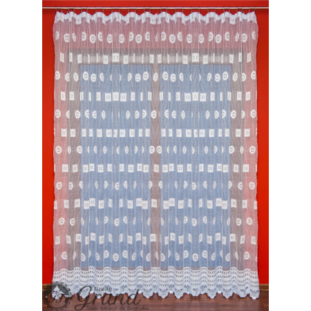 Firana Żakardowa kółka kwadraty 230 cm